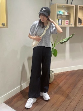 「flower（フラワー）のアイテム（帽子）」を使った、flowerさん（レディース・158cm）の夏コーディネート