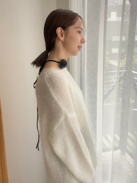 「ゆるニット」｜「アイテム（アクセサリー）」を使った、flowerさん（レディース・160cm）の秋コーディネート