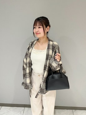 「大人ガーリー」｜「アイテム（ノーカラージャケット）」を使った、flowerさん（レディース・147cm）の秋コーディネート