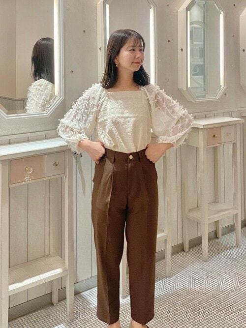 BONJOUR DIARY BUTTERFLY BLOUSE / IVORY FLOWER CORDUROY