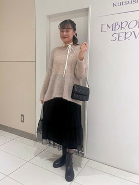 「ゆるニット」｜「アイテム（アクセサリー）」を使った、flowerさん（レディース・161cm）の秋コーディネート