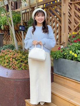 「ラメニット」｜「アイテム（ハンチング/ベレー帽）」を使った、flowerさん（レディース・147cm）の秋コーディネート