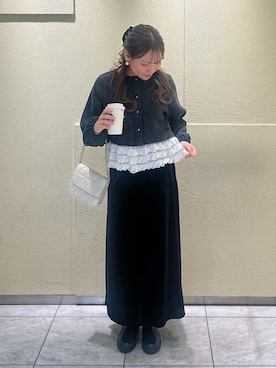 「チェーンバッグ」｜flowerさん（レディース・153cm）の冬コーディネート