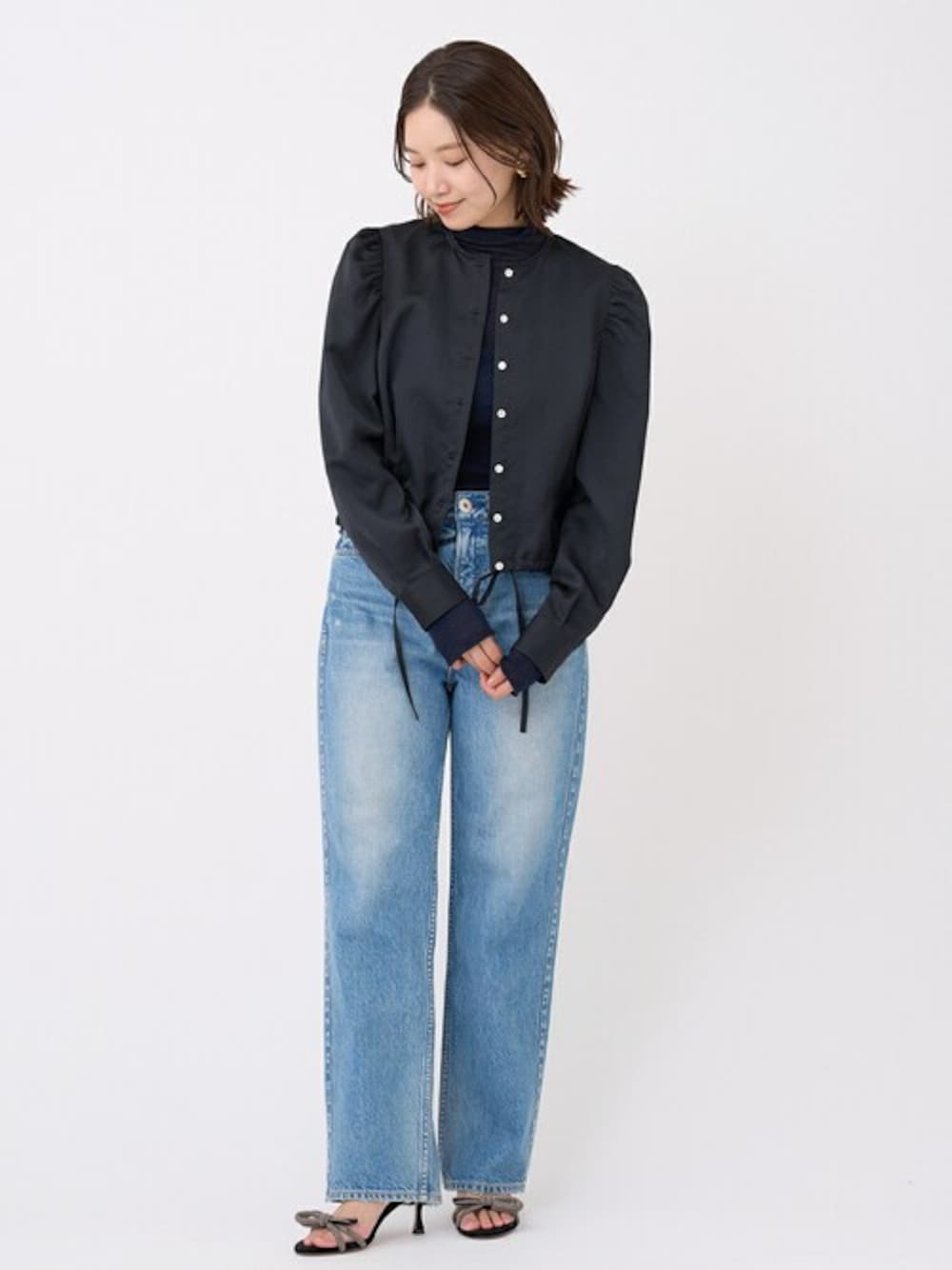 IENA（イエナ）の「Satinデザインショートブラウス（シャツ