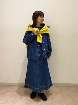 SHIPS anyのデニムスカートを使った人気ファッション