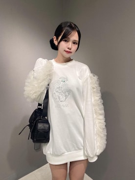 「ブルべ夏」｜「アイテム（スウェット）」を使った、maiさん（レディース・160cm）の秋コーディネート
