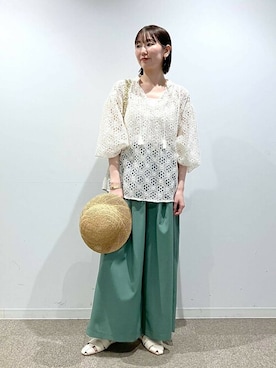 「saloon（サルーン）のアイテム（帽子）」を使った、SALOON STAFFさん（レディース・163cm）の春コーディネート