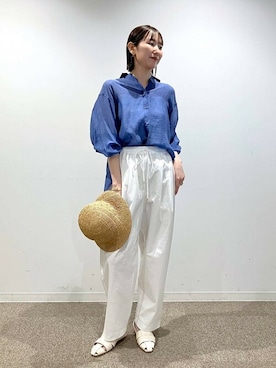 「saloon（サルーン）のアイテム（帽子）」を使った、SALOON STAFFさん（レディース・163cm）の春コーディネート