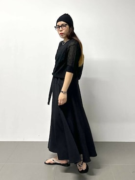 「saloon（サルーン）のアイテム（アクセサリー）」を使った、SALOON STAFFさん（レディース・150cm）の夏コーディネート