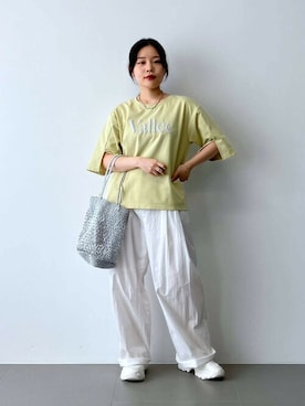 「saloon（サルーン）のアイテム（アクセサリー）」を使った、SALOON STAFFさん（レディース・150cm）の夏コーディネート