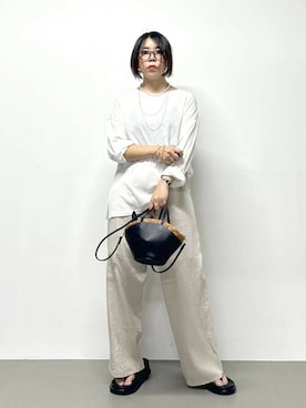 「saloon（サルーン）のアイテム（アクセサリー）」を使った、SALOON STAFFさん（レディース・150cm）の夏コーディネート