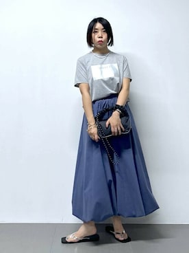 「saloon（サルーン）のアイテム（アクセサリー）」を使った、SALOON STAFFさん（レディース・150cm）の夏コーディネート