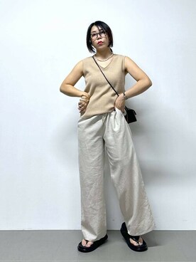 「saloon（サルーン）のアイテム（アクセサリー）」を使った、SALOON STAFFさん（レディース・150cm）の夏コーディネート