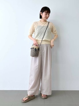 「saloon（サルーン）のアイテム（アクセサリー）」を使った、SALOON STAFFさん（レディース・163cm）の夏コーディネート