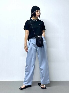 「saloon（サルーン）のアイテム（アクセサリー）」を使った、SALOON STAFFさん（レディース・150cm）の夏コーディネート