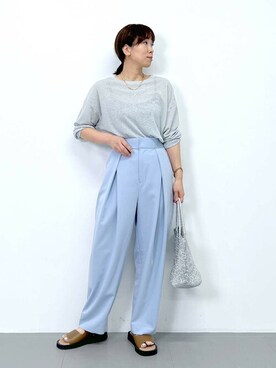 「saloon（サルーン）のアイテム（アクセサリー）」を使った、SALOON STAFFさん（レディース・159cm）の夏コーディネート