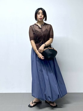 「saloon（サルーン）のアイテム（アクセサリー）」を使った、SALOON STAFFさん（レディース・150cm）の夏コーディネート