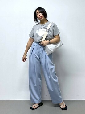 「saloon（サルーン）のアイテム（アクセサリー）」を使った、SALOON STAFFさん（レディース・150cm）の夏コーディネート