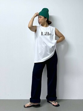 「saloon（サルーン）のアイテム（アクセサリー）」を使った、SALOON STAFFさん（レディース・150cm）の夏コーディネート