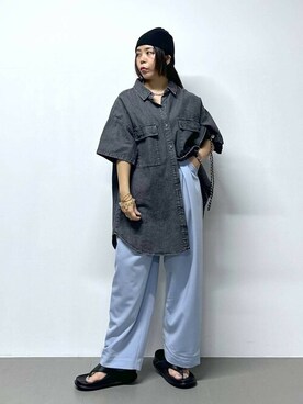 「saloon（サルーン）のアイテム（アクセサリー）」を使った、SALOON STAFFさん（レディース・150cm）の夏コーディネート