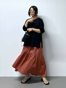 「saloon（サルーン）のアイテム（アクセサリー）」を使った、SALOON STAFFさん（レディース・150cm）の夏コーディネート