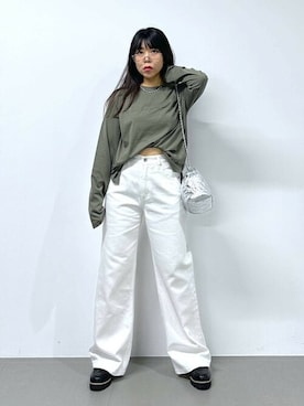 「saloon（サルーン）のアイテム（アクセサリー）」を使った、SALOON STAFFさん（レディース・150cm）の夏コーディネート