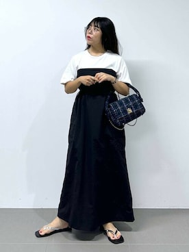 「saloon（サルーン）のアイテム（アクセサリー）」を使った、SALOON STAFFさん（レディース・150cm）の夏コーディネート