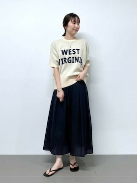 「saloon（サルーン）のアイテム（トップス）」を使った、SALOON STAFFさん（レディース・163cm）の夏コーディネート