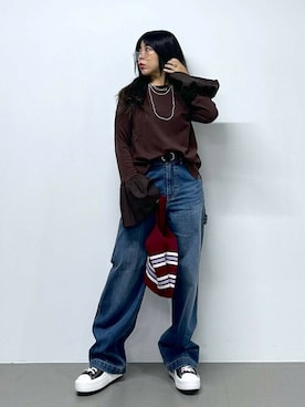 「saloon（サルーン）のアイテム（トップス）」を使った、SALOON STAFFさん（レディース・150cm）の秋コーディネート