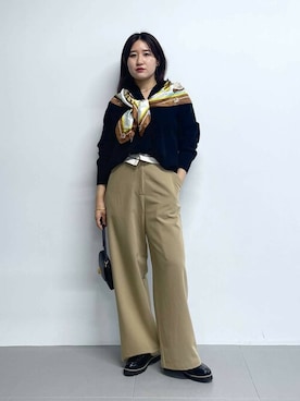 「saloon（サルーン）のアイテム（トップス）」を使った、SALOON STAFFさん（レディース・155cm）の秋コーディネート