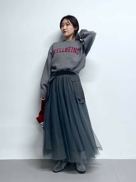 「saloon（サルーン）のアイテム（トップス）」を使った、SALOON STAFFさん（レディース・155cm）の秋コーディネート