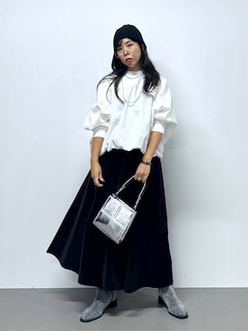 「saloon（サルーン）のアイテム（トップス）」を使った、SALOON STAFFさん（レディース・150cm）の秋コーディネート