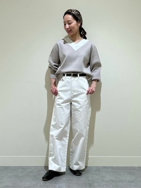 「アイテム（チノパンツ）」を使った、ayaさん（レディース・156cm）の冬コーディネート