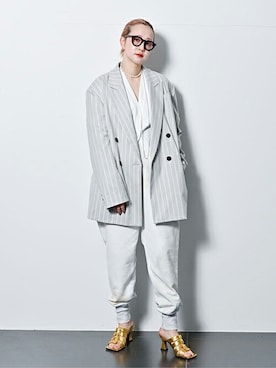 「24SS春の新作」｜「アイテム（その他アウター）」を使った、SAKURAKOさん（レディース・165cm）の春コーディネート