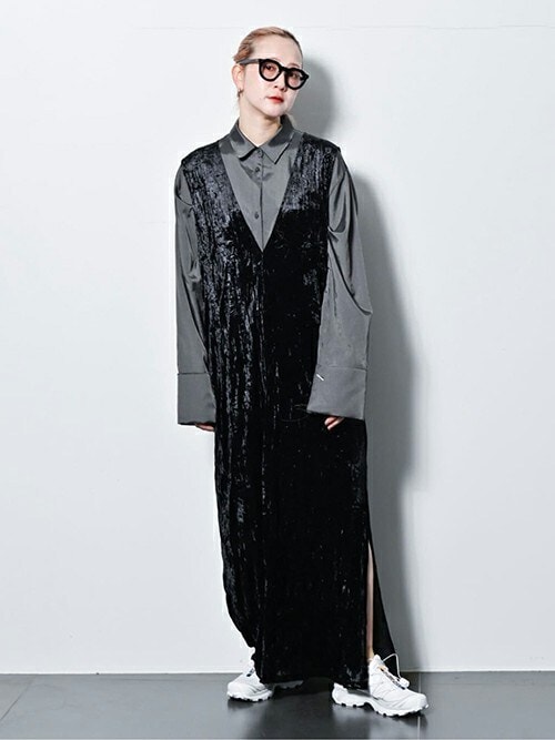 セール】CRUSH VELVET LEAN DRESS：ワンピース（ワンピース