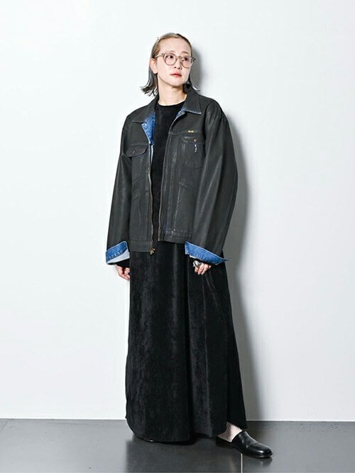CITYSHOP 新品VELVETEEN KAFTAN DRESS 黒36