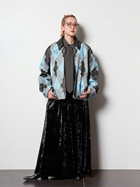 「グレー」｜「アイテム（その他アウター）」を使った、SAKURAKOさん（レディース・165cm）の冬コーディネート