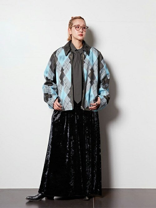 ジャケット・アウター MASU ARGYLE LEATHER SPORTS JACKET MASU(エムエーエスユー)のARGYLE LEATHER SPORTS JACKETの通販