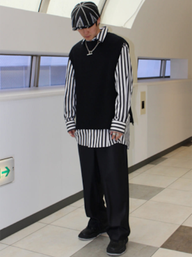 「LiNoH（リノー）のアイテム（アクセサリー）」を使った、STUDIOUS MENSさん（メンズ・170cm）の冬コーディネート