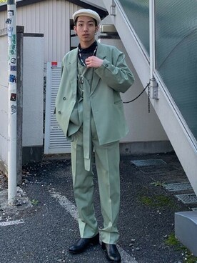 「LiNoH（リノー）のアイテム（ジャケット/アウター）」を使った、STUDIOUS MENSさん（メンズ・168cm）の春コーディネート