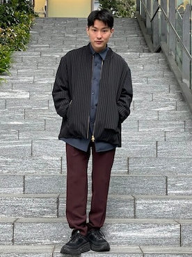 「CULLNI（クルニ）のアイテム（ジャケット/アウター）」を使った、STUDIOUS MENSさん（メンズ・158cm）の春コーディネート