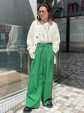 「LiNoH（リノー）のアイテム（パンツ）」を使った、STUDIOUS MENSさん（メンズ・165cm）の春コーディネート