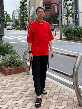 「SHAREEF（シャリーフ）のアイテム」を使った、STUDIOUS MENSさん（メンズ・181cm）の春コーディネート