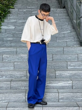 「STUDIOUS（ステュディオス）のアイテム（パンツ）」を使った、STUDIOUS MENSさん（メンズ・173cm）の春コーディネート