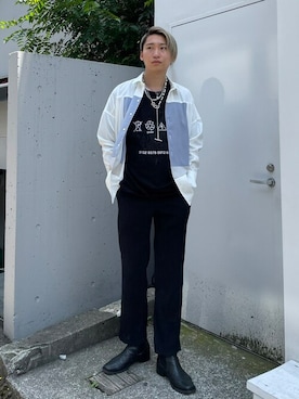 「SHAREEF（シャリーフ）のアイテム」を使った、STUDIOUS MENSさん（メンズ・181cm）の春コーディネート