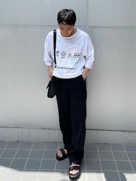 「SHAREEF（シャリーフ）のアイテム」を使った、STUDIOUS MENSさん（メンズ・158cm）の春コーディネート