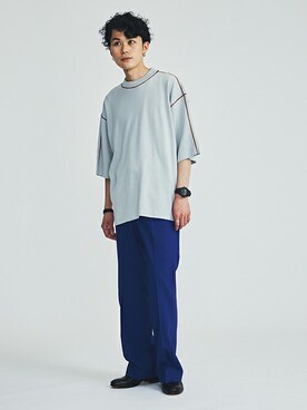 「LiNoH（リノー）のアイテム（パンツ）」を使った、STUDIOUS MENSさん（メンズ・173cm）の夏コーディネート