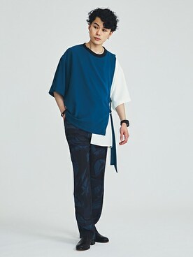 「LiNoH（リノー）のアイテム（トップス）」を使った、STUDIOUS MENSさん（メンズ・173cm）の夏コーディネート