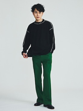 「LiNoH（リノー）のアイテム（パンツ）」を使った、STUDIOUS MENSさん（メンズ・173cm）の夏コーディネート