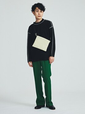 「LiNoH（リノー）のアイテム（パンツ）」を使った、STUDIOUS MENSさん（メンズ・173cm）の夏コーディネート